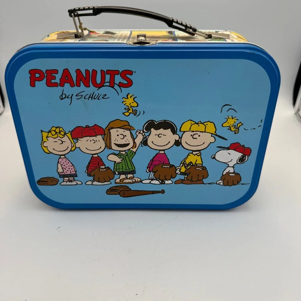 Peanuts 60 Years Large Tin Tote 85370 Charlie Brown Snoopy Metal Lunch Box